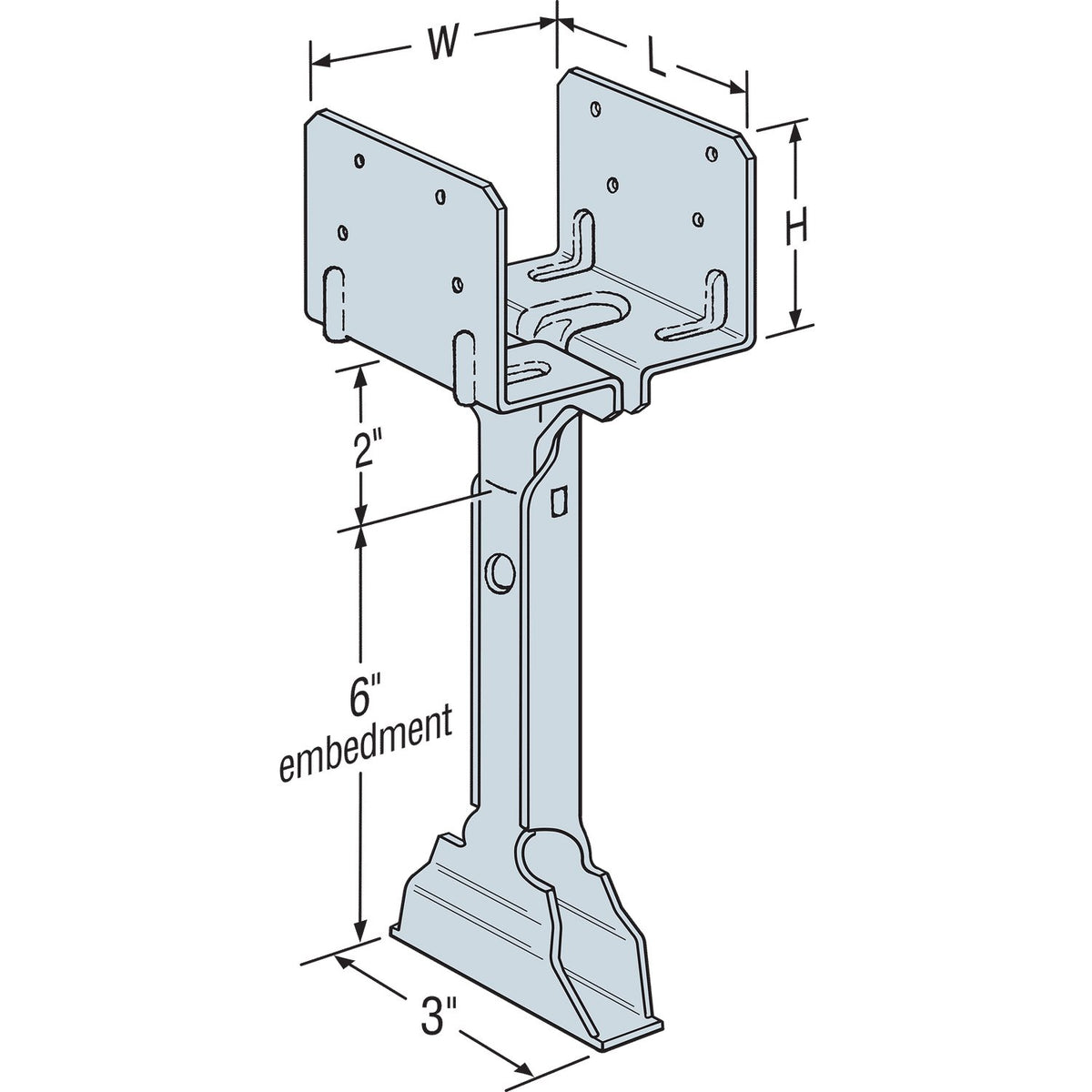 Simpson 4x4 Galvanized Elevated Post Base EPB44A