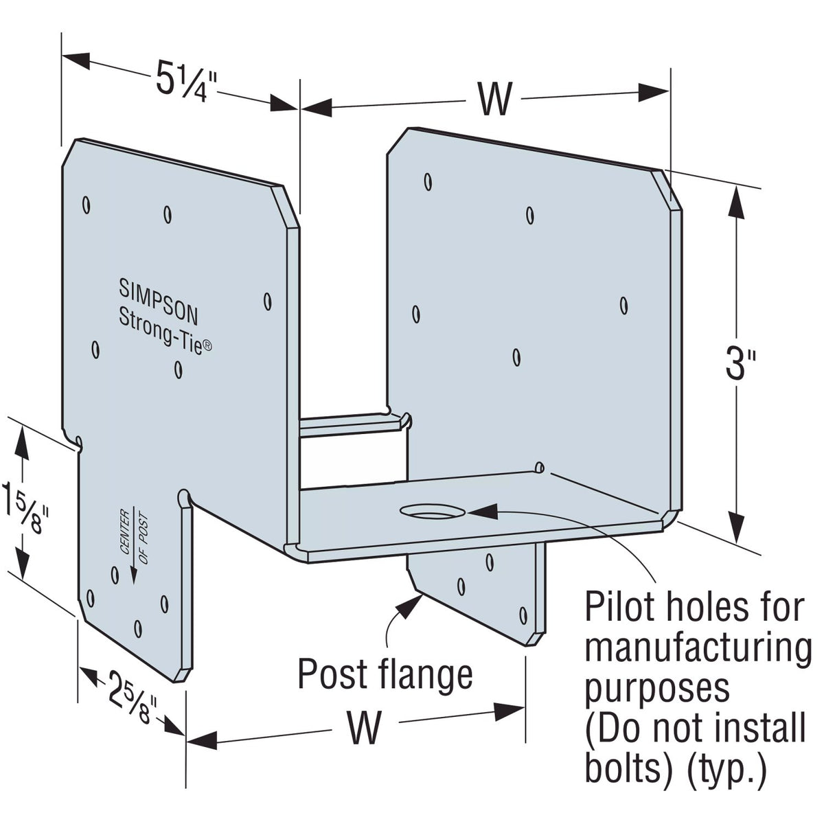 Simpson End Post Cap for 4x, ZMAX Galvanized EPC4Z