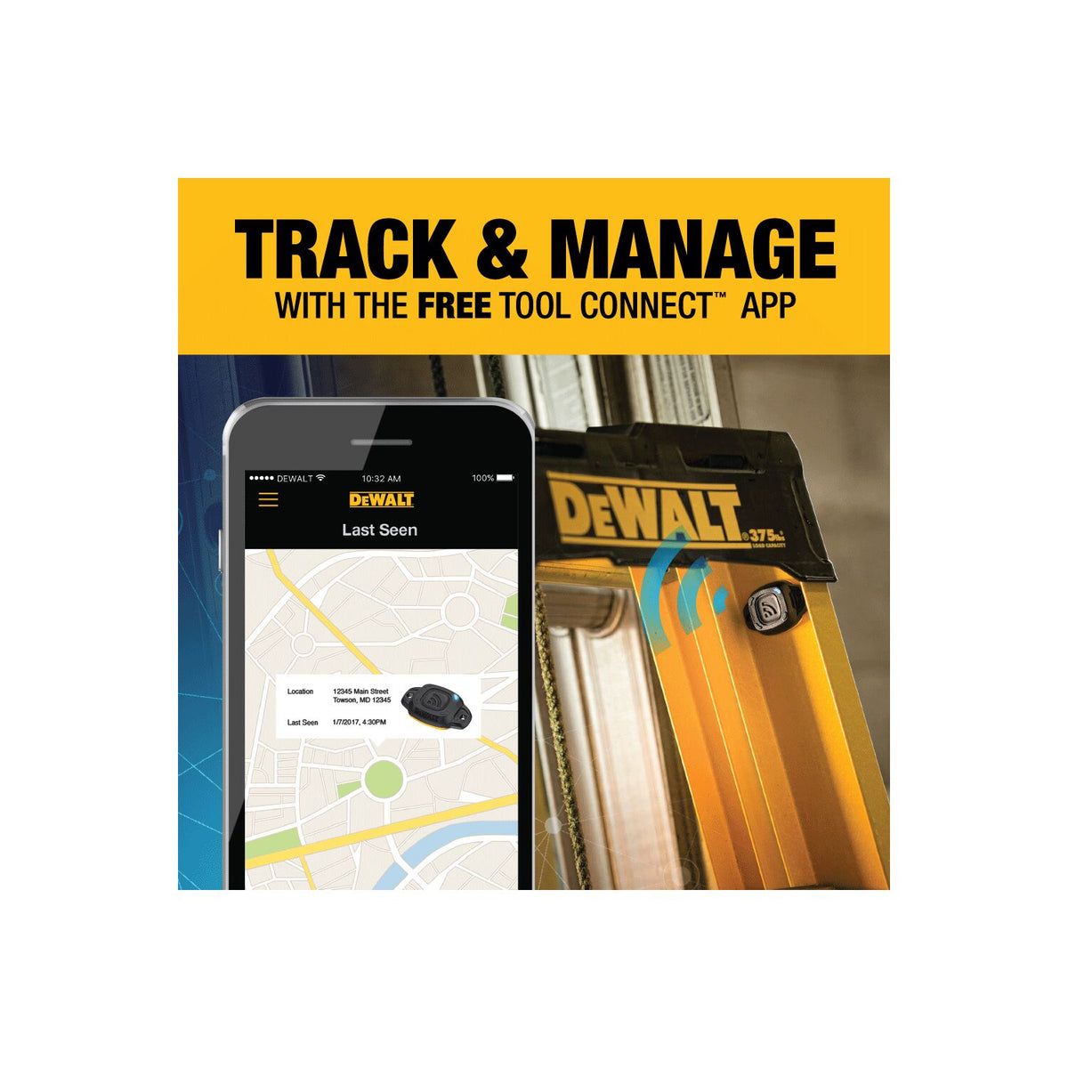 DeWALT Tool Connect Tag Tool Tracker DCE041