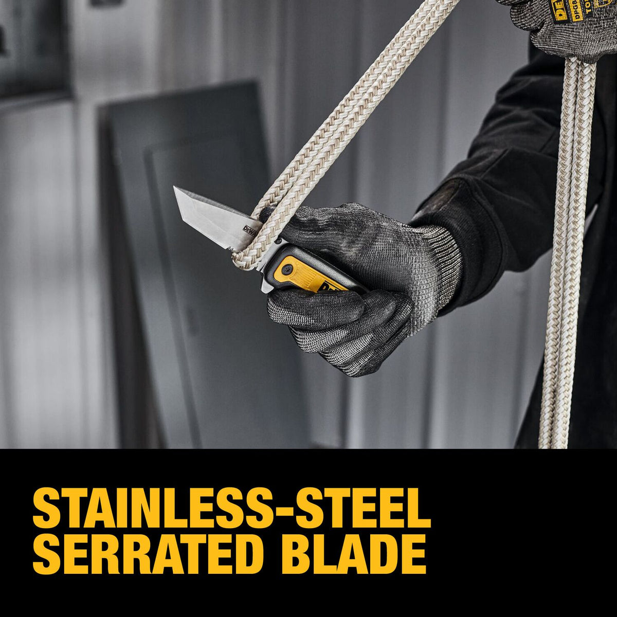 DeWALT Tanto Utility Pocket Knife, Quick-Flip open DWHT10994