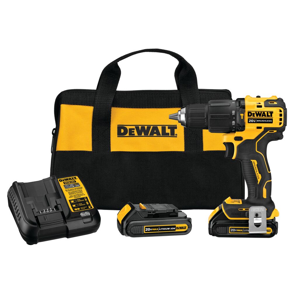 DeWALT ATOMIC 20V MAX Brushless Compact Cordless 1/2 in. Hammer Drill/Driver Kit