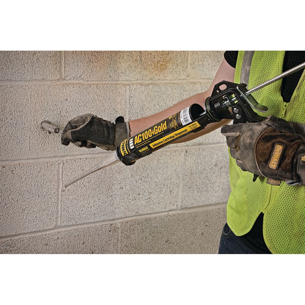 DeWALT AC100 + Gold Quik-Shot Acrylic Adhesive Anchoring System 9.5Oz