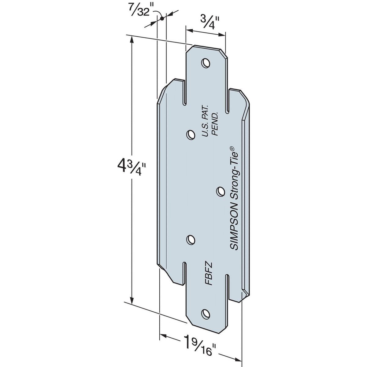 Simpson 2x4 Flat Rail Fence Bracket, ZMAX Galvanized FBFZ