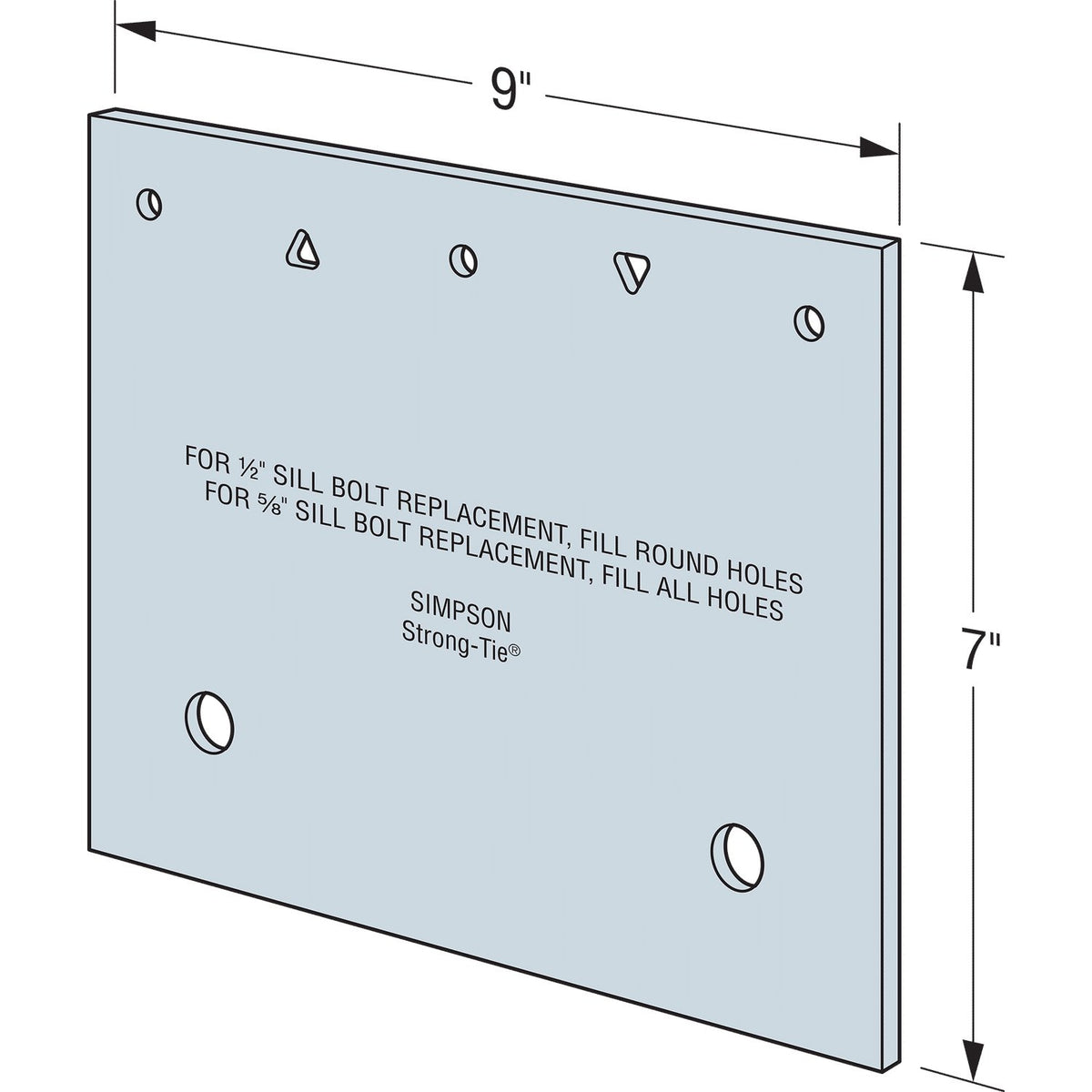 Simpson 7" x 9" Retrofit Foundation Plate FRFP