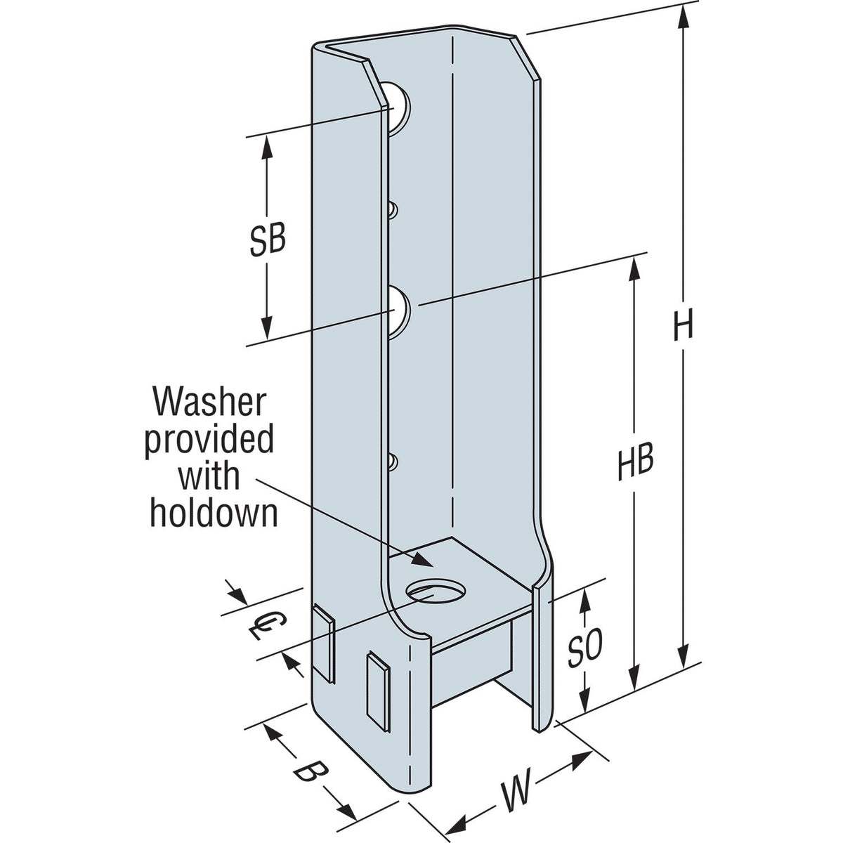 Simpson 9-3/8" Bolted Holdown Galvanized (G90) HD5B