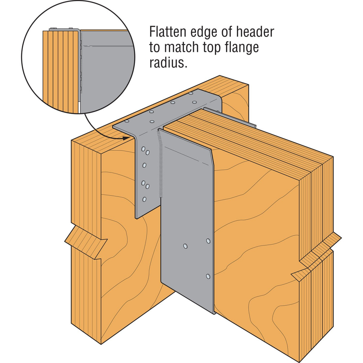 Simpson HGLTV3.514 Top-Flange Joist Hanger for 3-1/2 in x 14 in Engineered Lumber 3-Ga Steel
