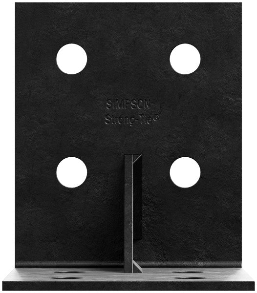 Black metal bracket with Simpson Strong-Tie branding on a white background