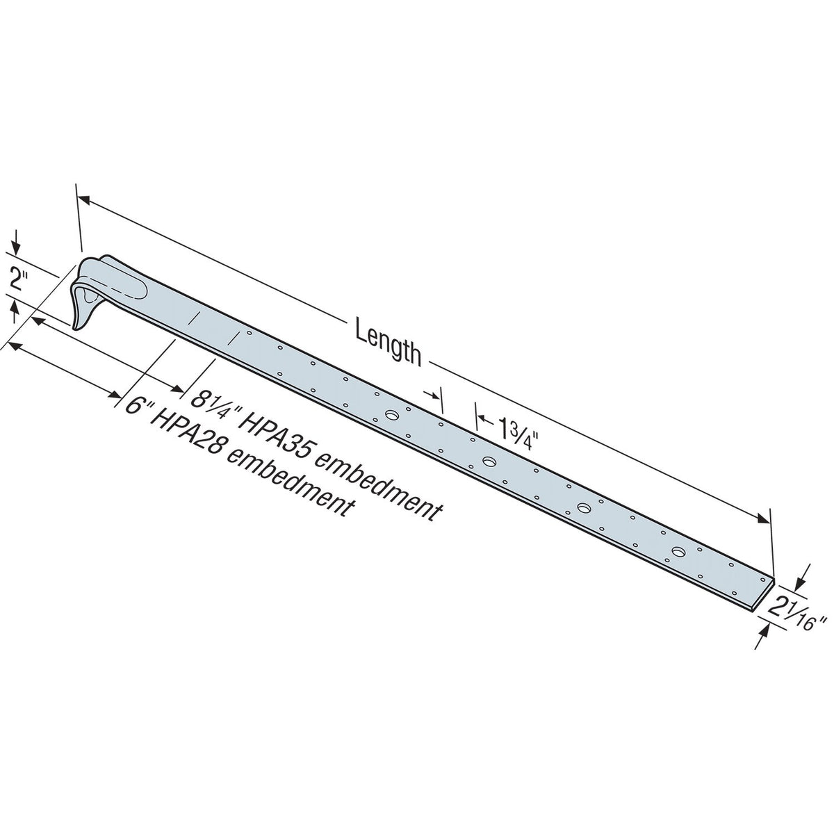 Simpson 38-1/2 in. Heavy Purlin Anchor - Galvanized HPA35