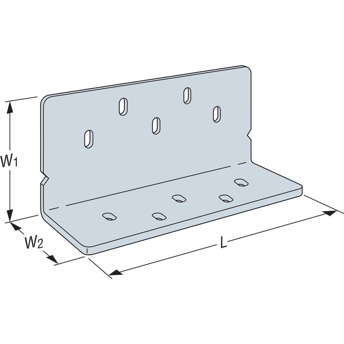 Simpson HSLQ37-SDS2.5 Heavy Shear Transfer Angle 3-1/4 in. x 7-1/4 in. 12-Ga G90 Galvanized