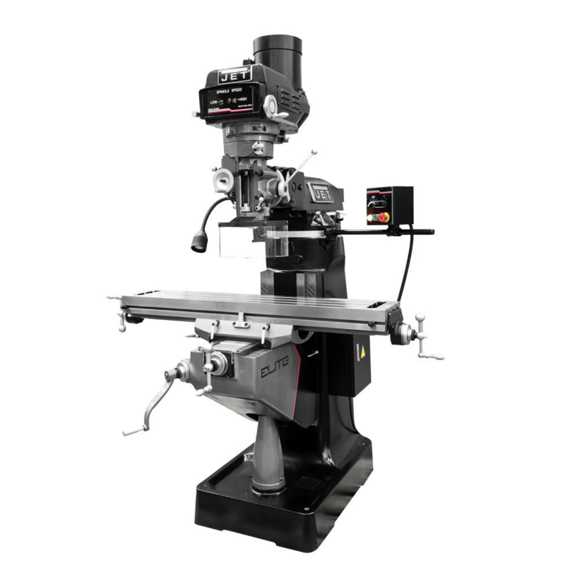 JET ETM-949 Mill w/2-Axis ACU-RITE 203 DRO & Servo X-Axis Powerfeed & Air Powered Draw Bar