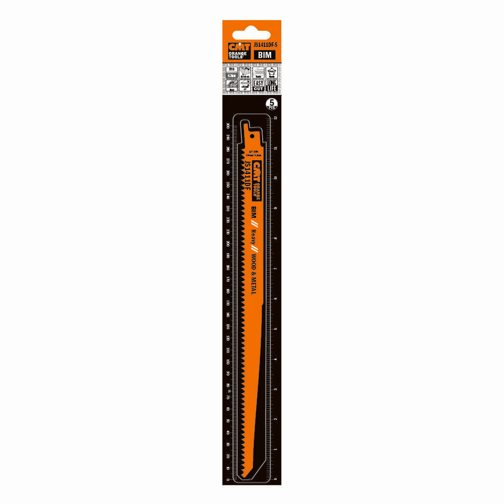 CMT JS1411DF-5 Reciprocating Saw Blades for Wood & Metal BIM 12" x 6TPI (5-Pc)