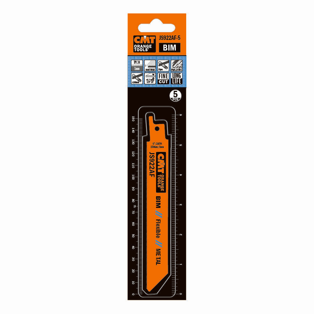 CMT JS922AF-5 Reciprocating Saw Blades for Metal BIM 6" x 24TPI (5-Pc)