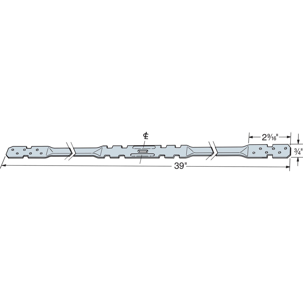 Simpson 39" 22-Gauge Galvanized Tension Bridging LTB40