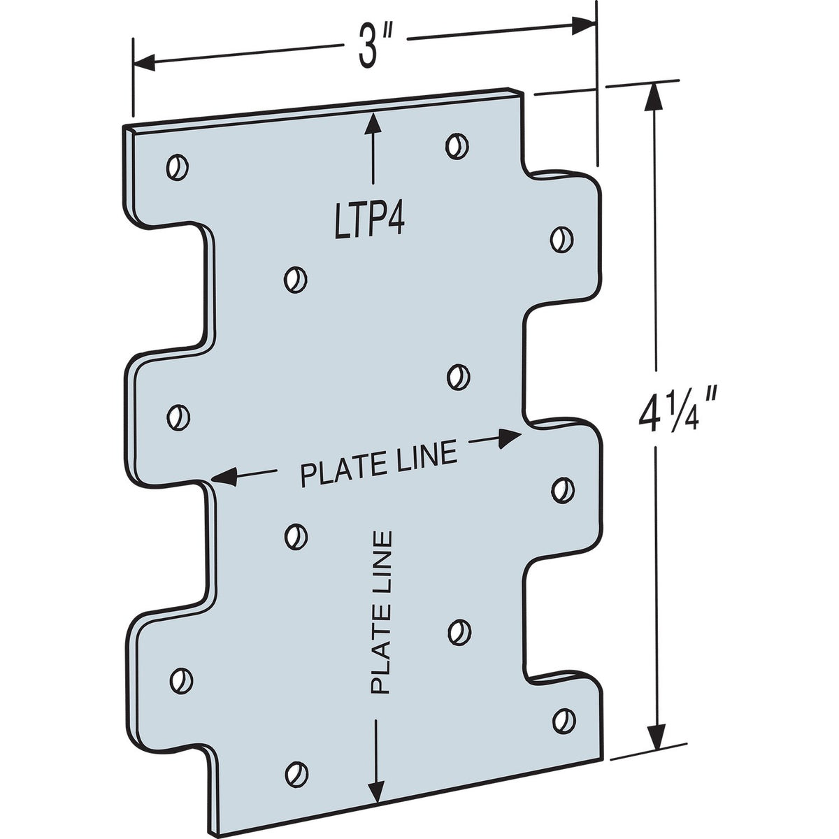 Simpson 3" x 4-1/4" Galvanized Lateral Tie Plate LTP4