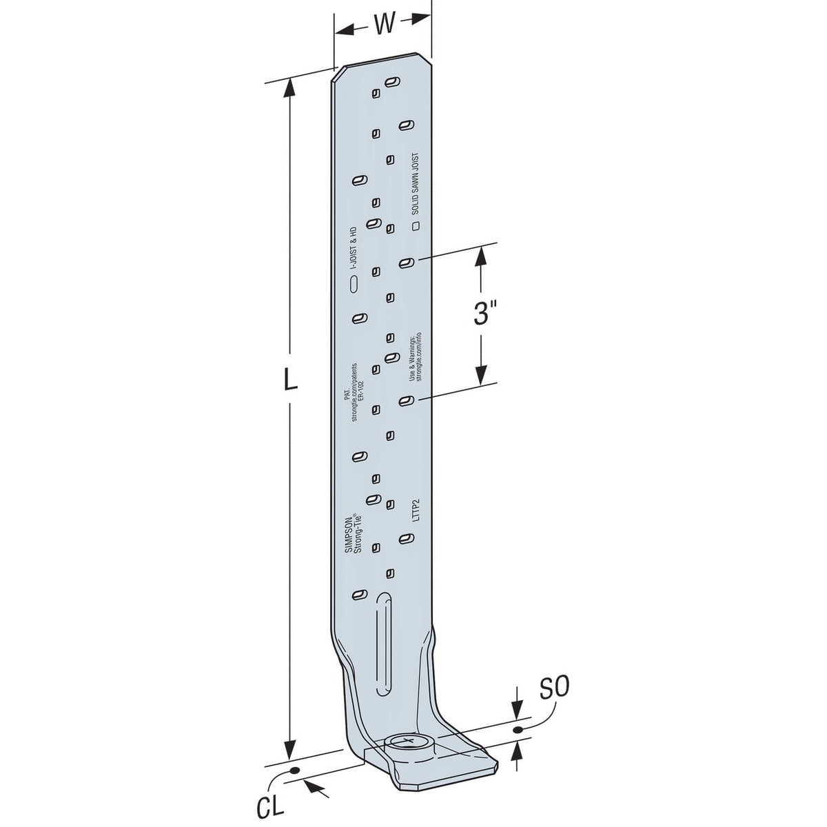 Simpson 14-15/16" Galvanized Light Tension Tie LTTP2