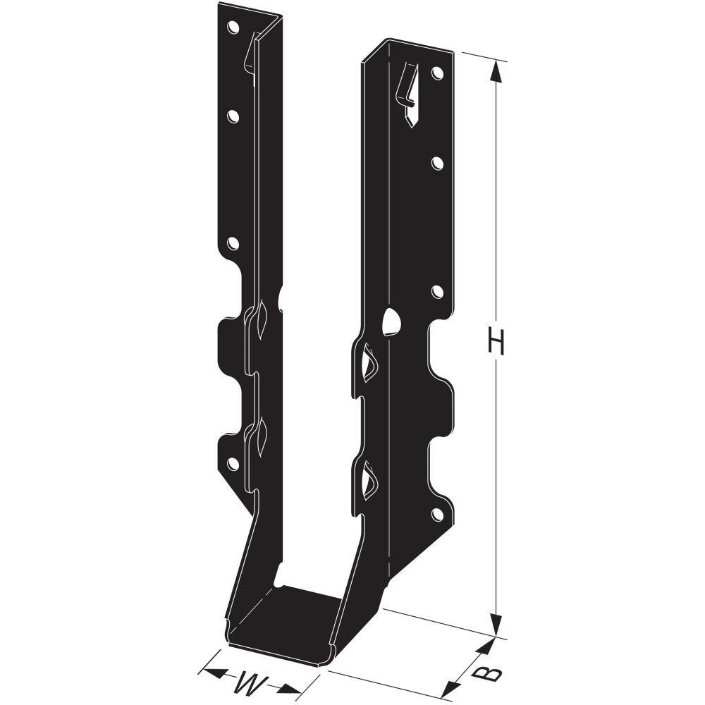 Simpson LUS210PC Outdoor Accents LUSPC ZMAX, Black Powder-Coated Face-Mount Joist Hanger for 2x10