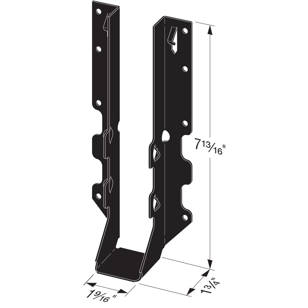Simpson LUS210PC Outdoor Accents LUSPC ZMAX, Black Powder-Coated Face-Mount Joist Hanger for 2x10