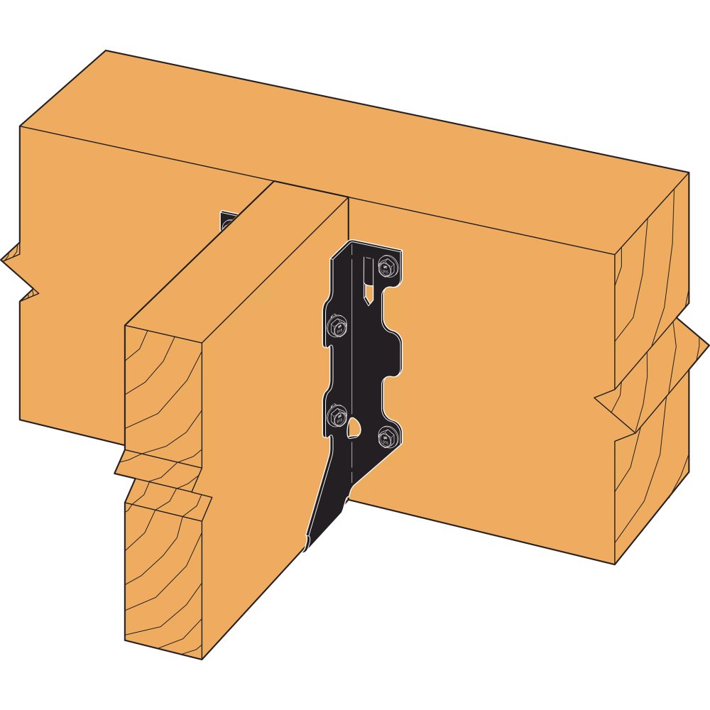 Simpson LUS26PC Outdoor Accents LUSPC ZMAX, Black Powder-Coated Face-Mount Joist Hanger for 2x6