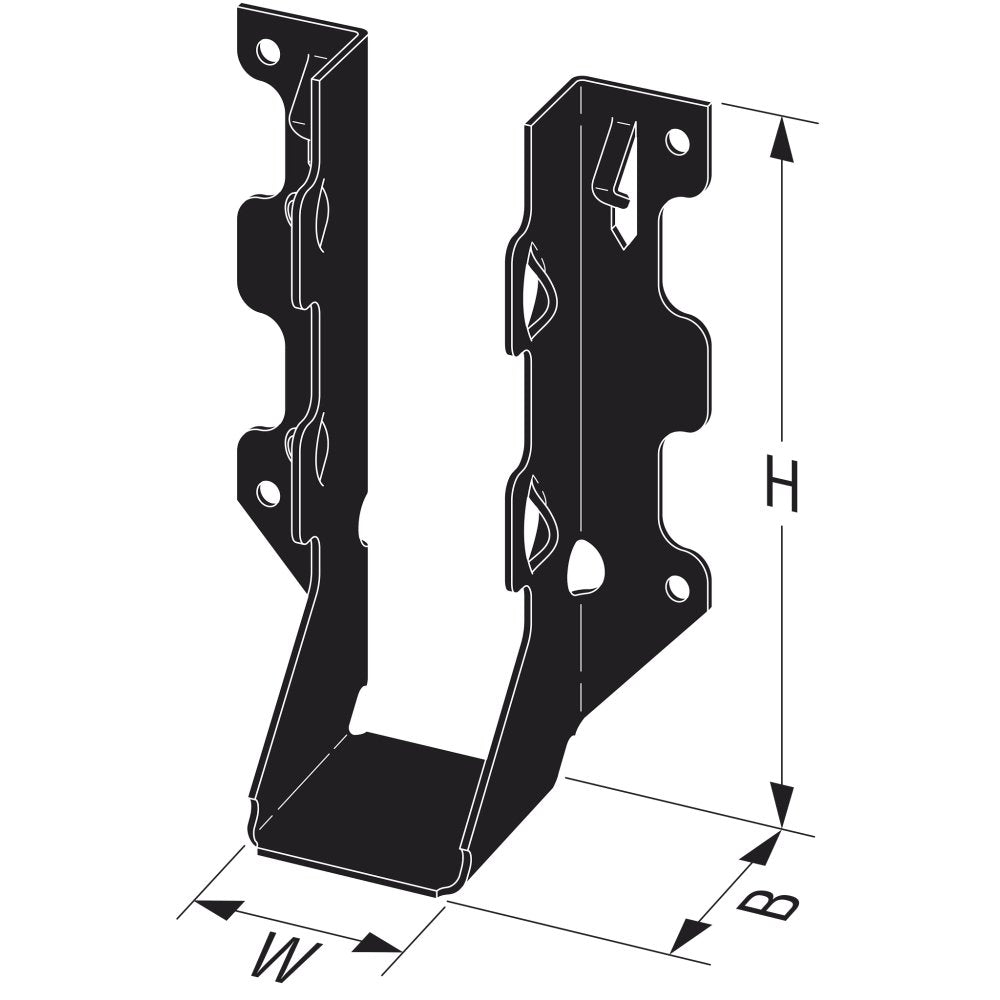 Simpson LUS26PC Outdoor Accents LUSPC ZMAX, Black Powder-Coated Face-Mount Joist Hanger for 2x6