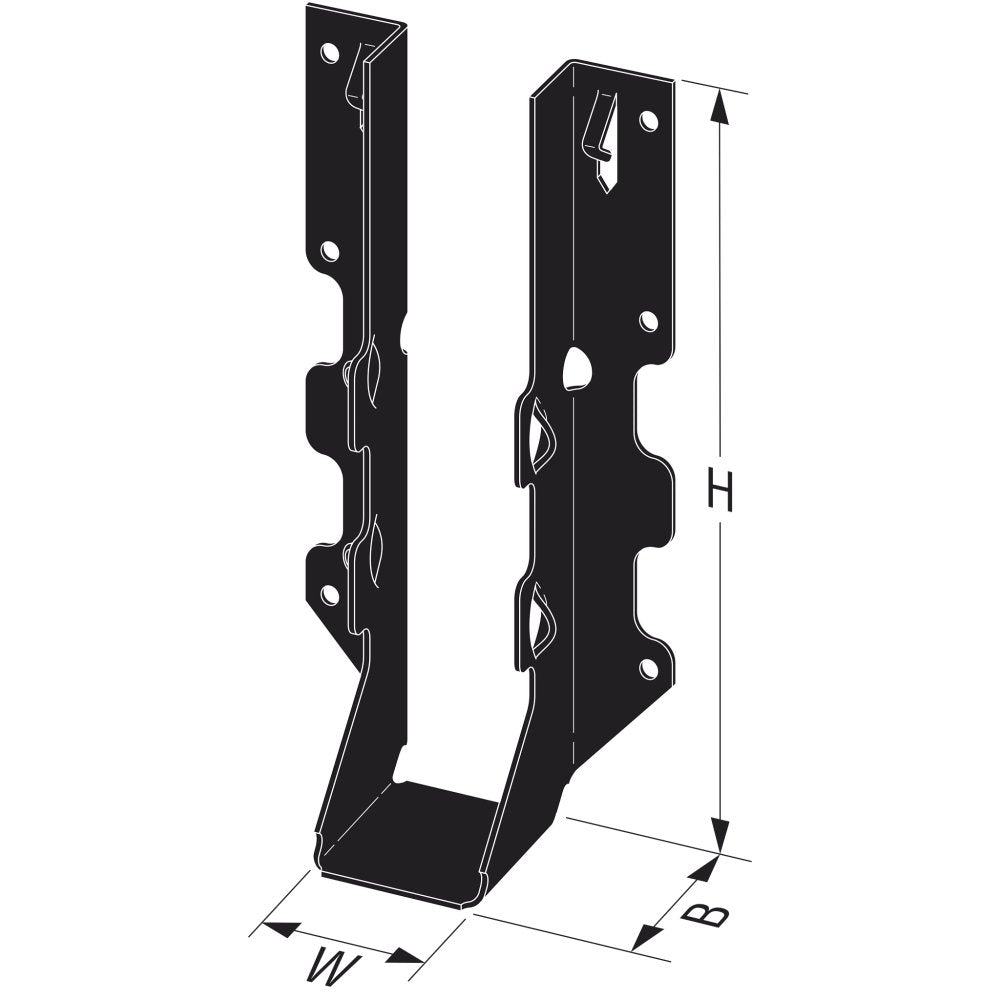 Simpson LUS28PC Outdoor Accents LUSPC ZMAX, Black Powder-Coated Face-Mount Joist Hanger for 2x8