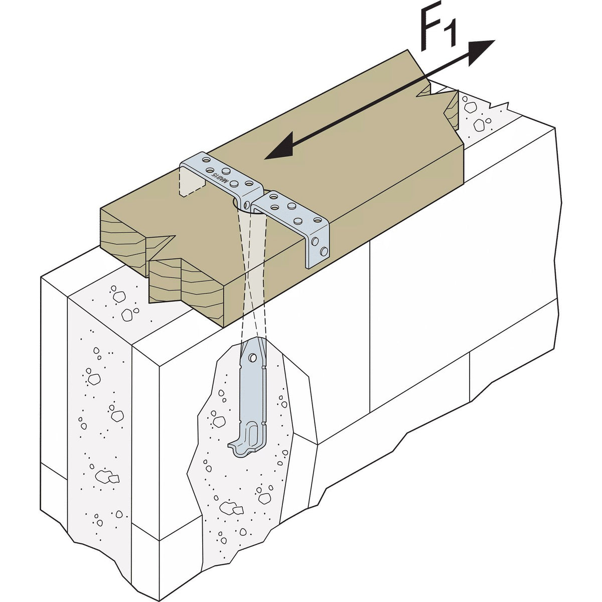 Simpson MAB15Z 2X4 / 2X6 Mudsill Anchor - Zmax