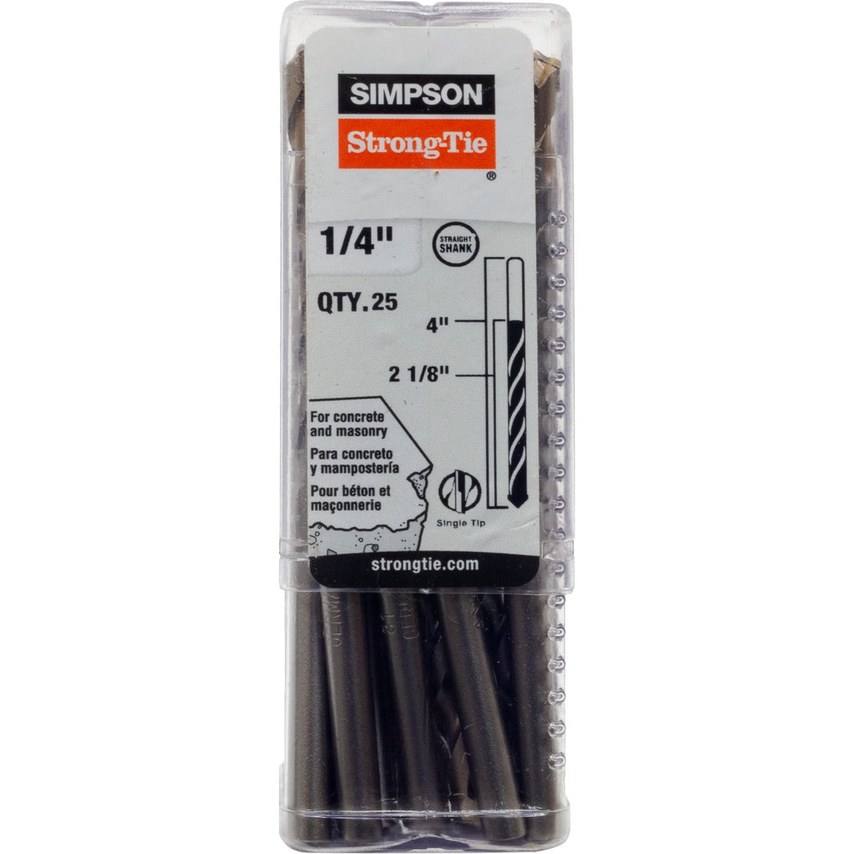 Simpson 1/4" x 4" Straight Shank Drill Bit MDB02504