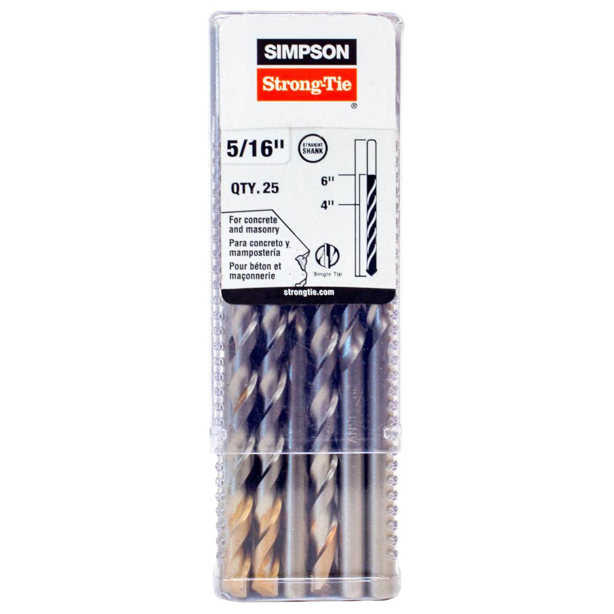 Simpson 5/16" x 6" Straight Shank Drill Bit MDB03106