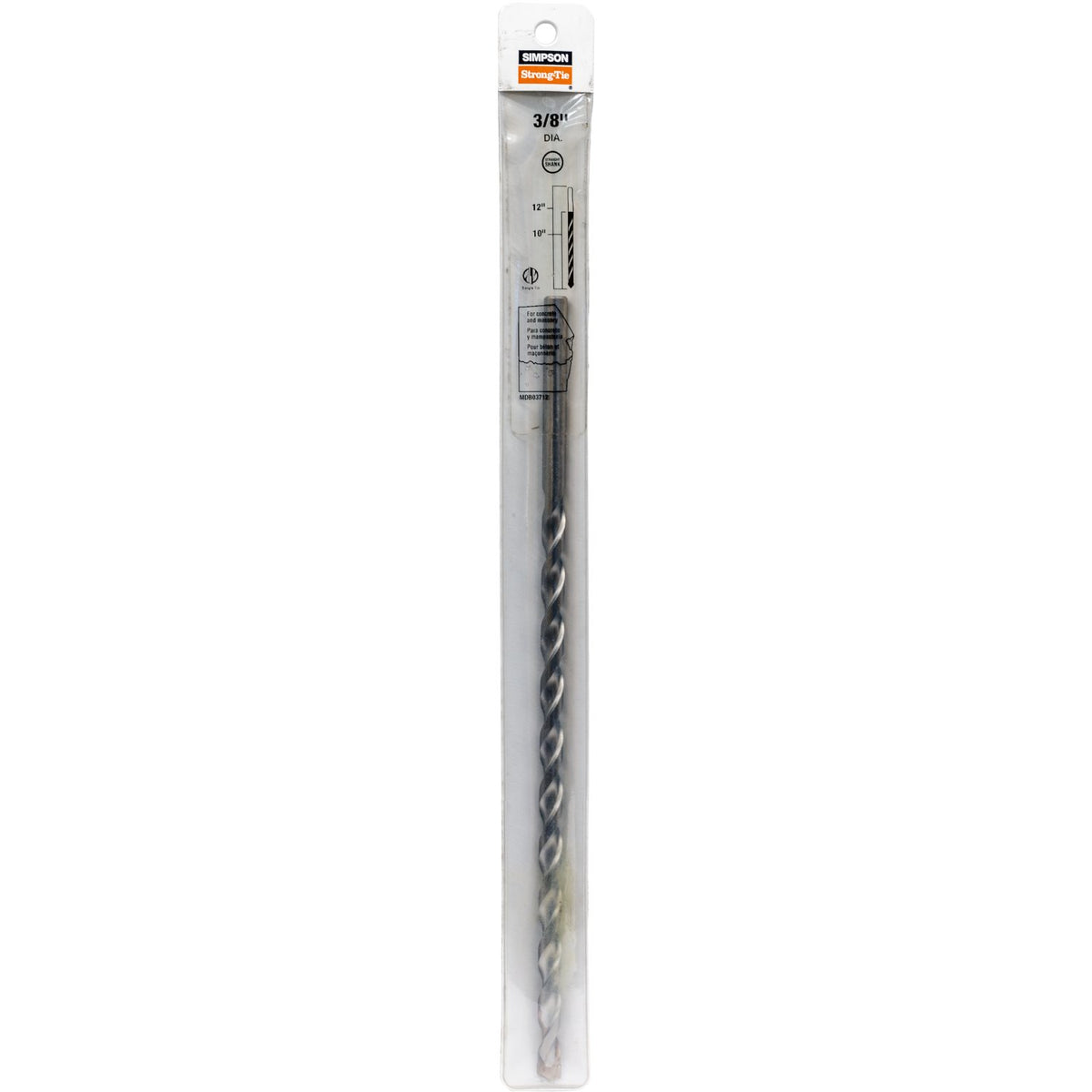 Simpson 3/8 in x 12 in Straight Shank Drill Bit MDB03712