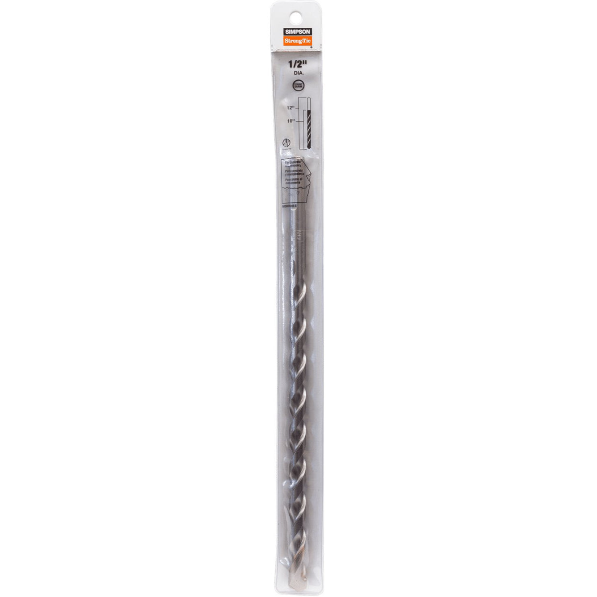 Simpson 1/2 in x 12 in Straight Shank Drill Bit MDB05012