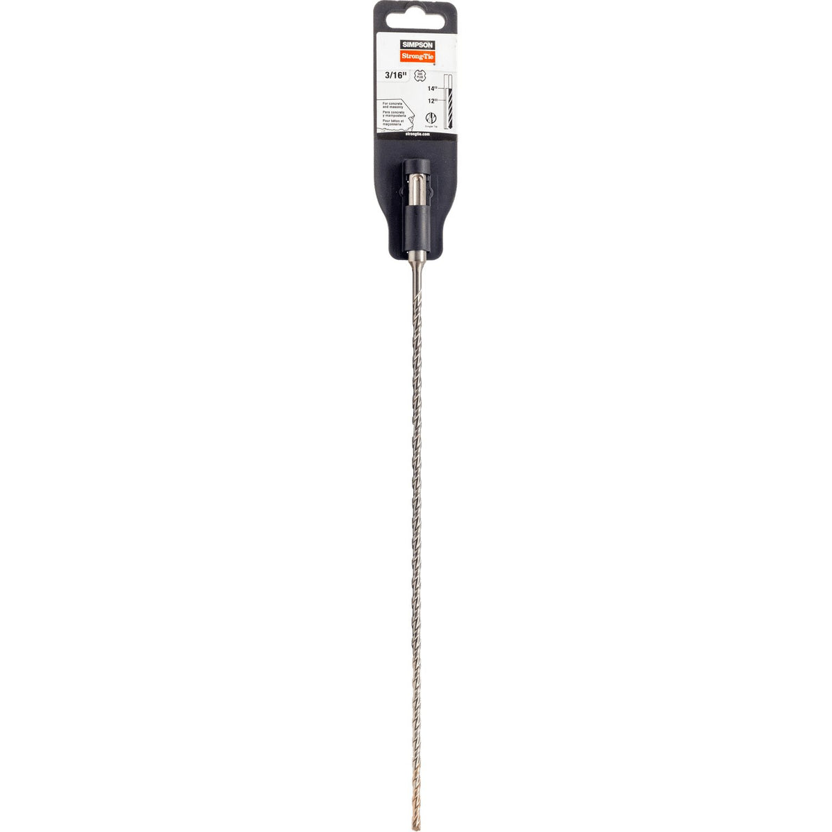 Simpson 3/16" x 14" 2-Cutter Head SDS-Plus Drill Bit, Carbide