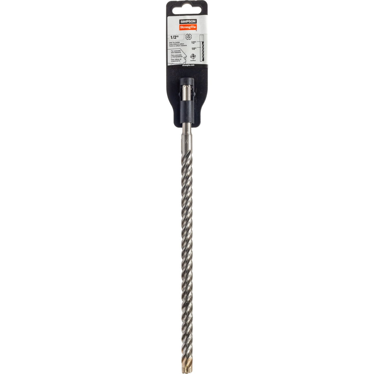 Simpson SDS-Plus Solid-Tip Carbide Drill Bit 1/2 in. x 12-1/4 in. 10 in. Drilling Depth MDPL05012S