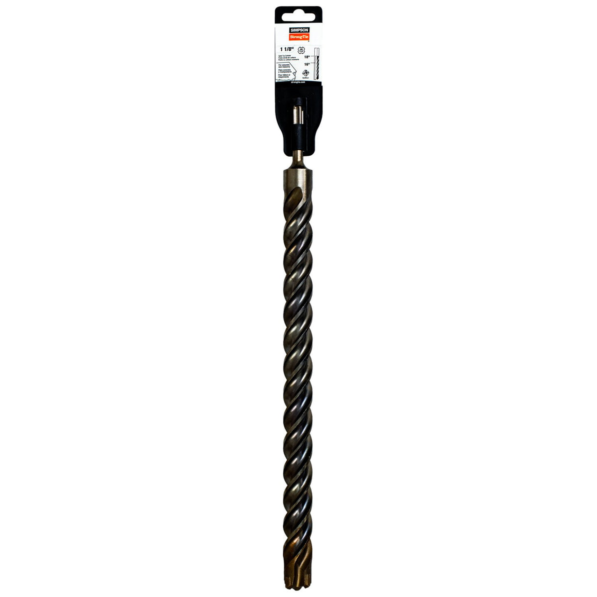 Simpson 1-1/8 in. x 18 in. SDS-Plus Quad Head Carbide Drill Bit MDPL11218Q