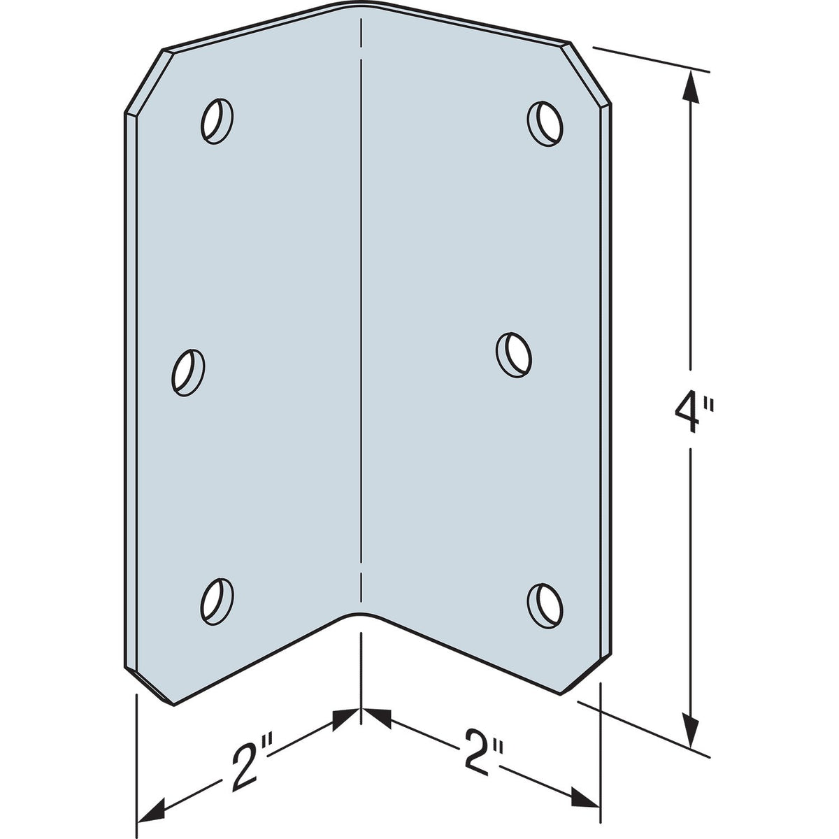 Simpson ML24Z 2 x 4 ZMAX Galvanized Medium L Angle