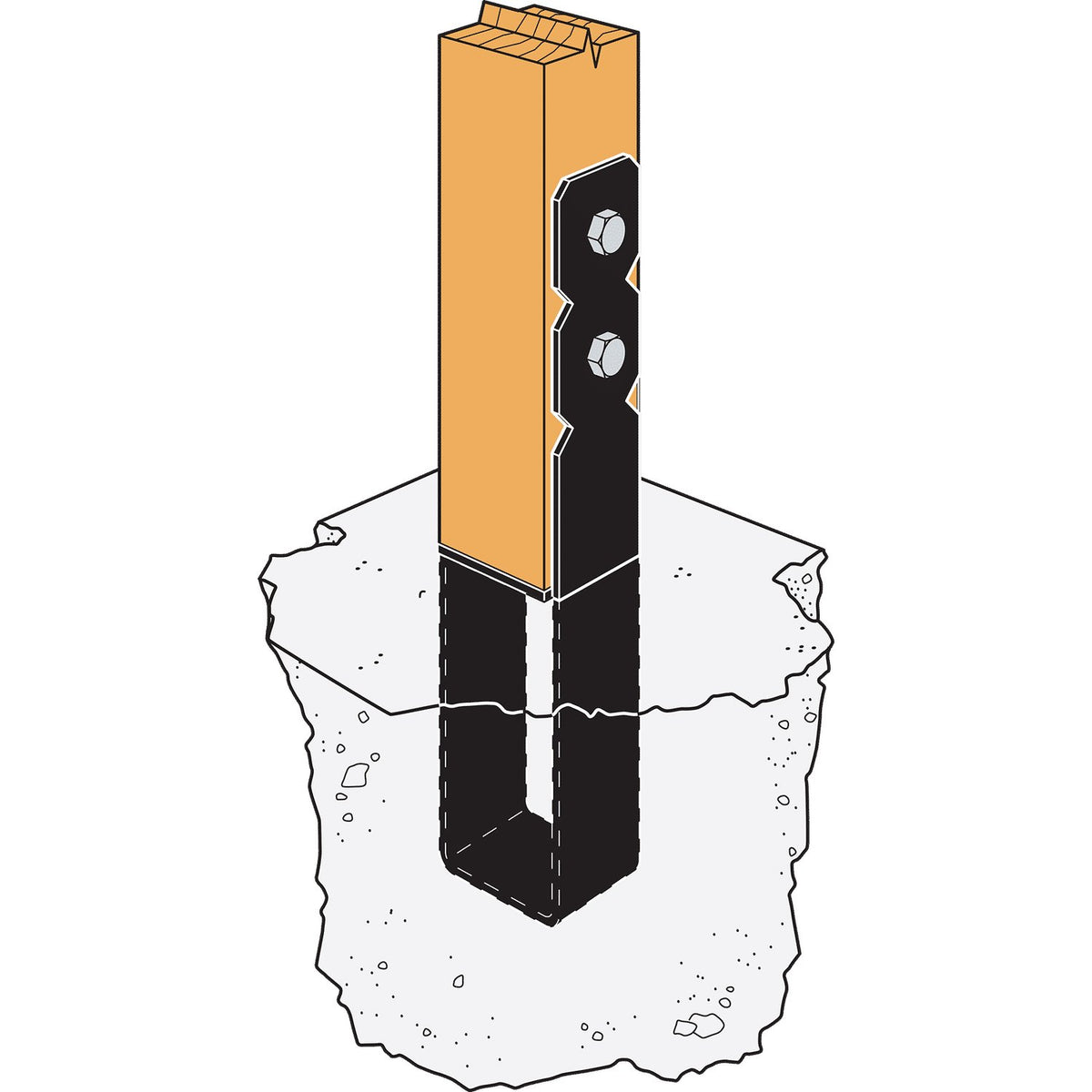 Simpson OCB44 Ornamental Column Base 4x4 Black Powder Coated