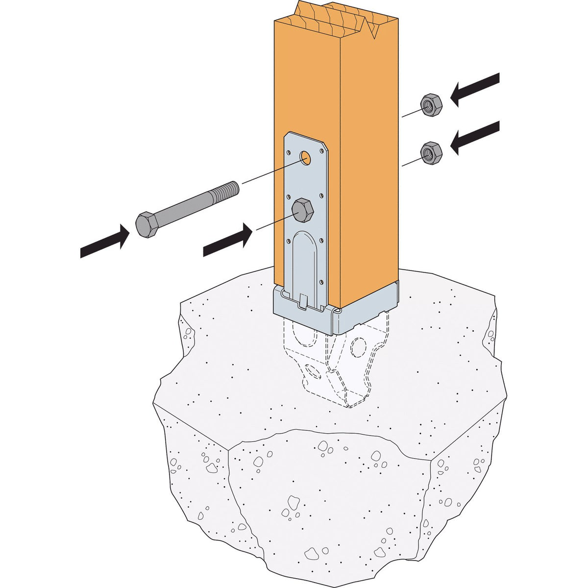 Simpson PBST44Z 4x4 ZMAX Galvanized Standoff Post Base