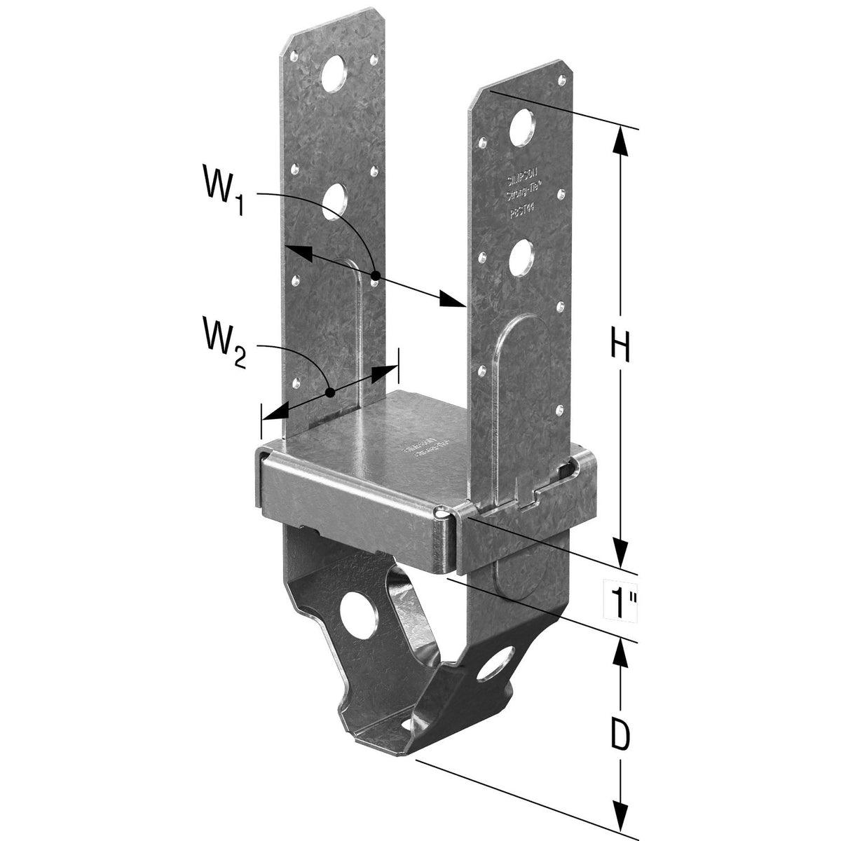 Simpson PBST44Z 4x4 ZMAX Galvanized Standoff Post Base