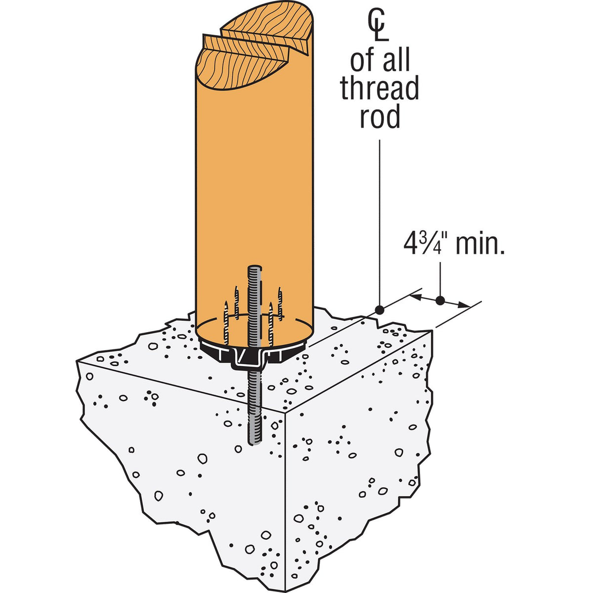 Simpson PBV6 6" Hidden Standoff Post Base
