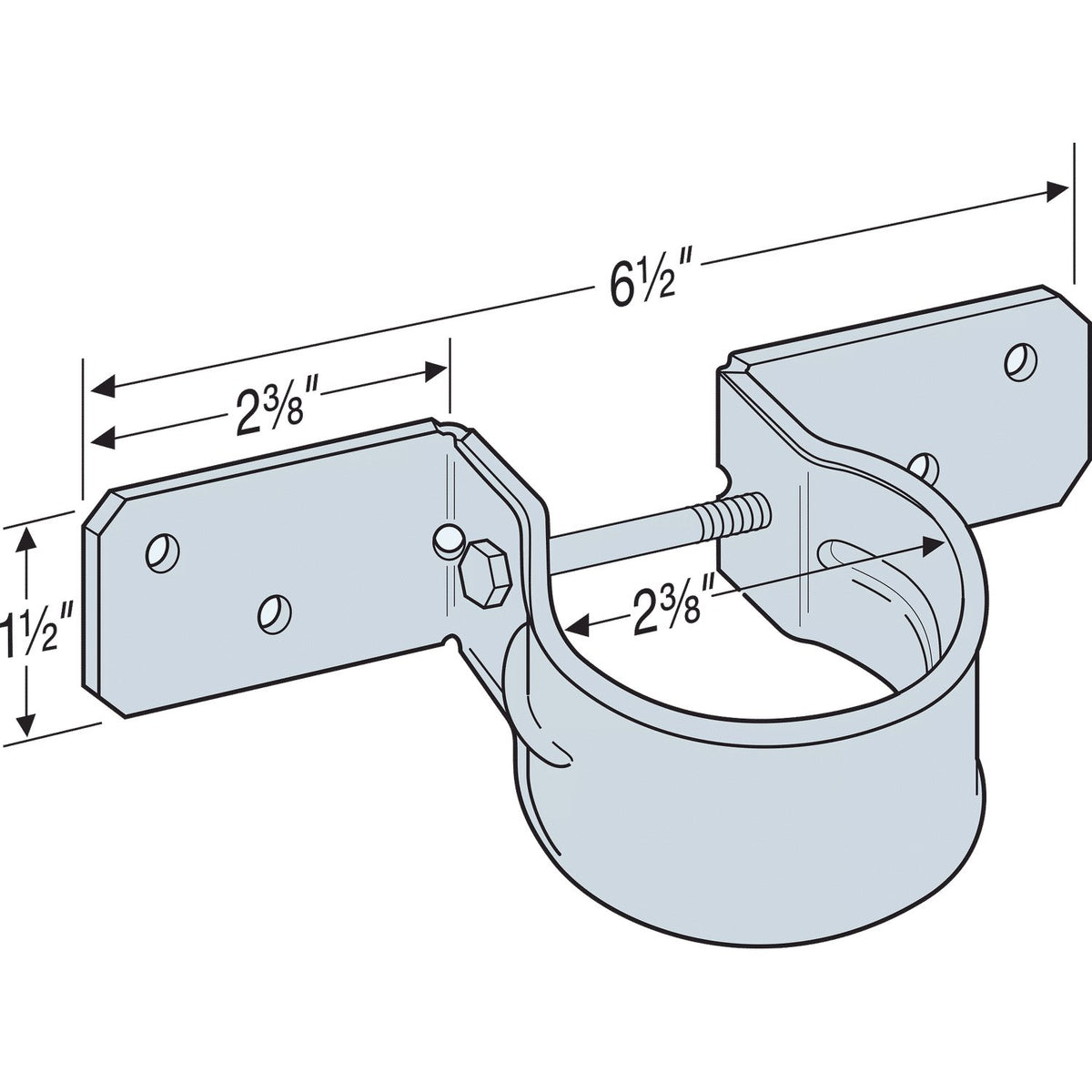 Simpson PGT2-R 12-Ga. Pipe Grip Tie for 2" Pipe