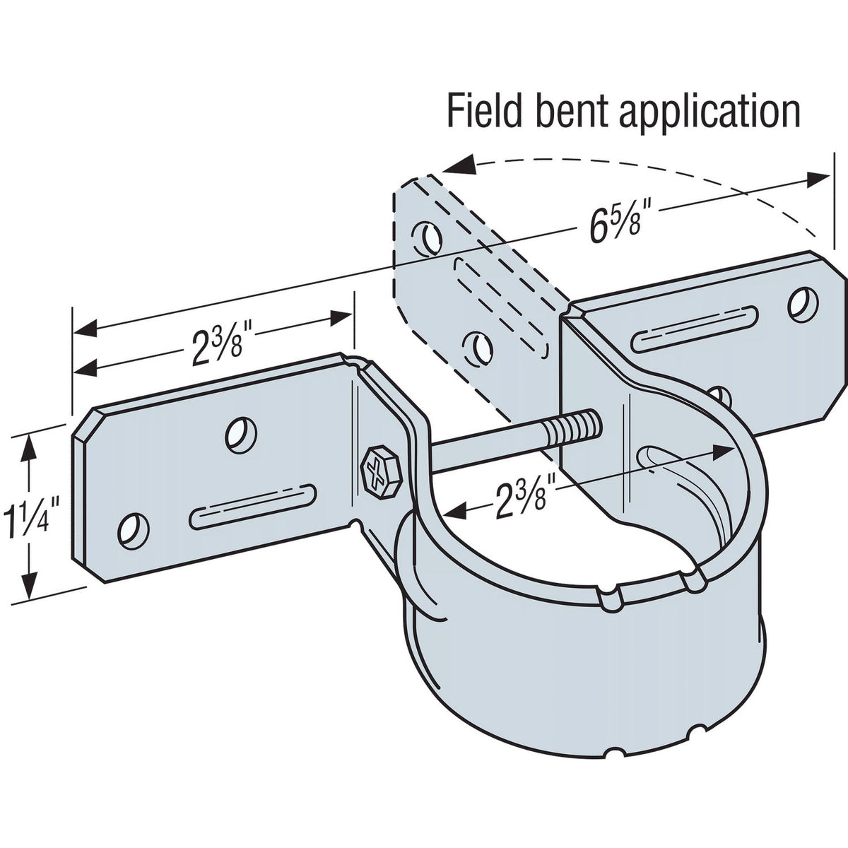 Simpson PGT2A 14-Gauge Pipe Grip Tie for 2" Pipe