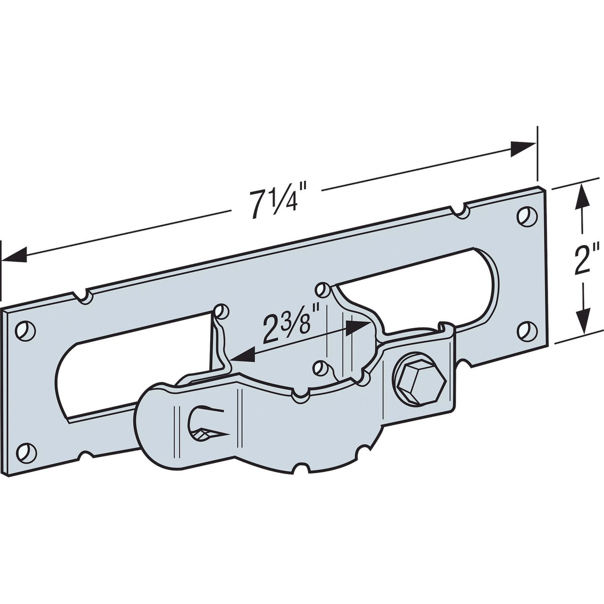 Simpson PGT2E-R50 12-Ga Pipe Grip Tie for 2 in Pipe G90 Galvanized Two-Piece Fence Bracket 50-Pack