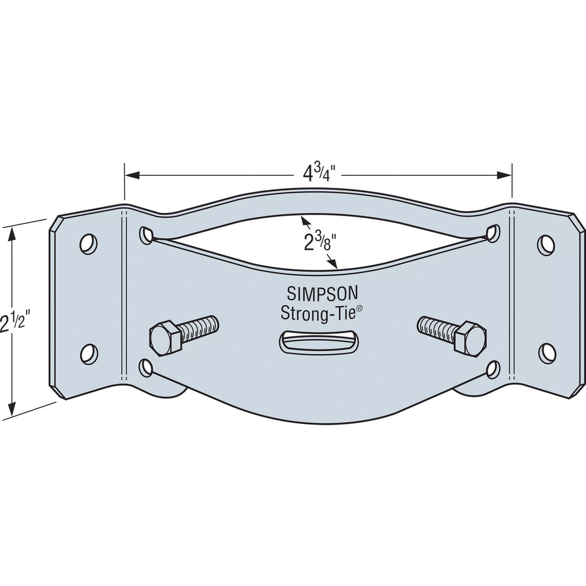 Simpson PGTIC2Z-R 2" Inside-Corner Pipe Grip Tie ZMAX