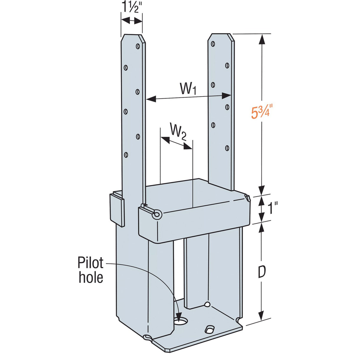 Simpson PPB44-4Z 4X4 Porch Post Base 4" Depth, ZMAX