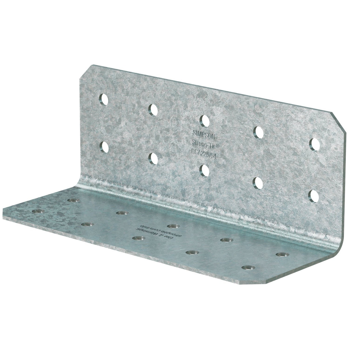 Simpson RCA225/54 Rigid Connector Angle 2x2x5 in 16-Ga G90 Galvanized Steel 90-Pack