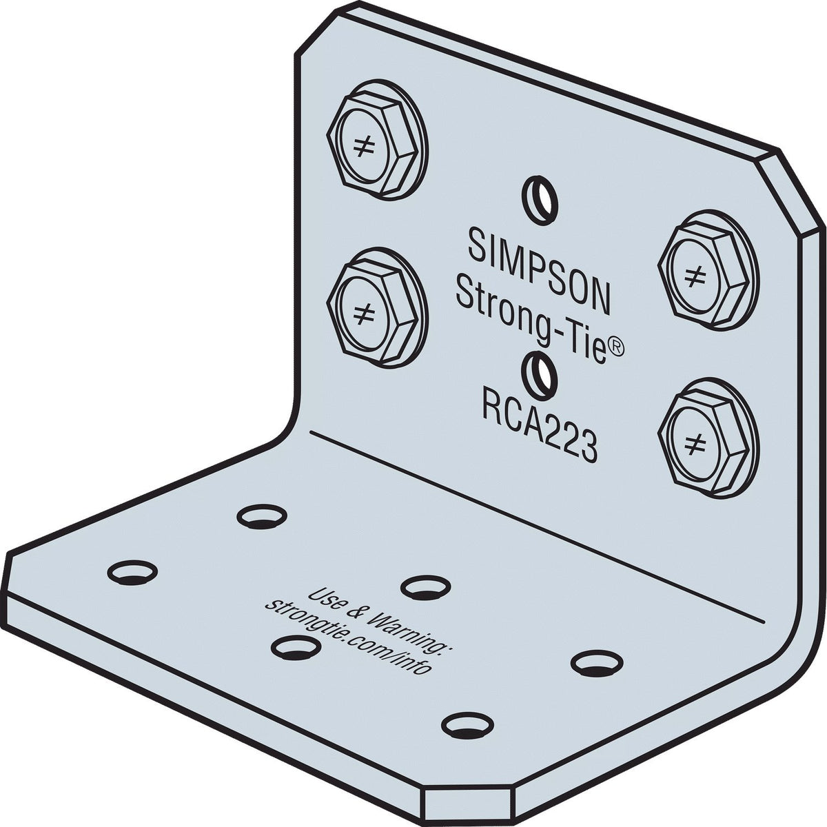 Simpson RCA333/68 Rigid Connector Angle 3x3x3 in 14-Ga Galvanized G90 Steel 85-Pack