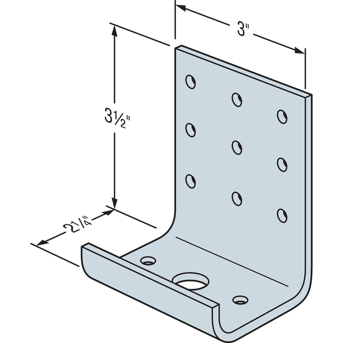 Simpson RCKW3-R10 3-in Kneewall Connector Clip 7 Ga G90 Galvanized 10-Pack
