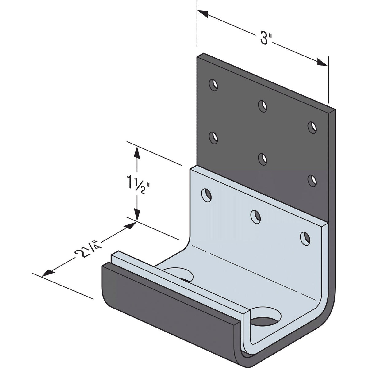 Simpson RCKW3DS-R10 3-in Two-Anchor Kneewall Connector Stiffener 7 Ga G90 Galvanized 10-Pack