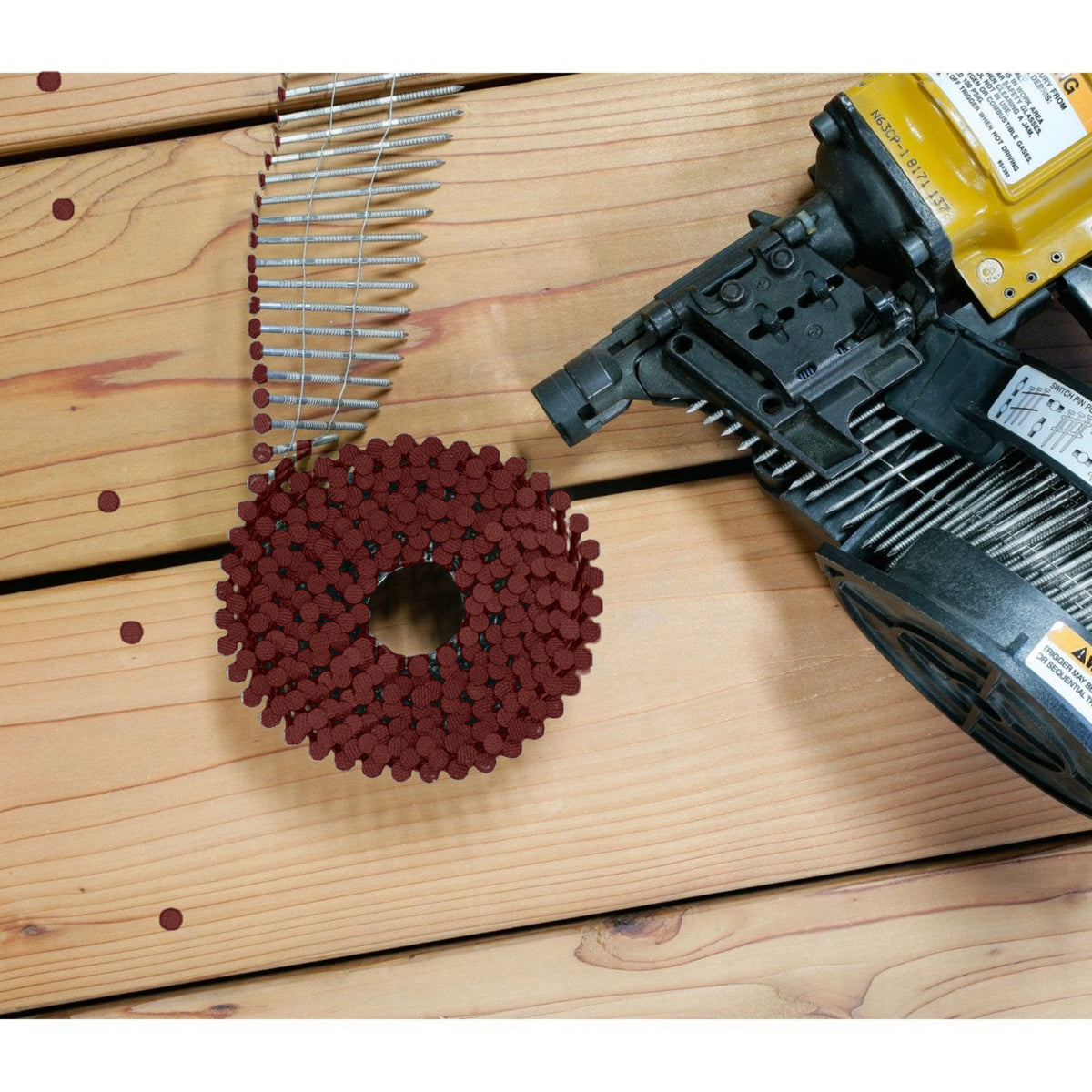 Simpson Redwood Painted Ring-Shank 15 deg. Wire Coil Decking Nail