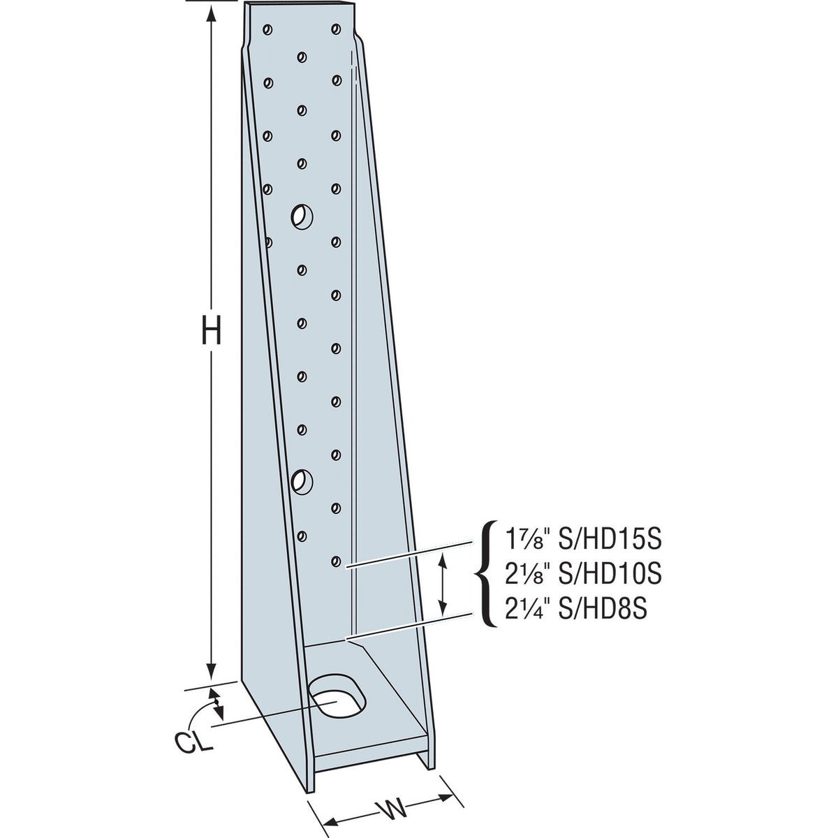 Simpson S/HD8S Holdown 11 in. Gray Paint Finish for High-Load Shearwalls and Braced-Wall Panels