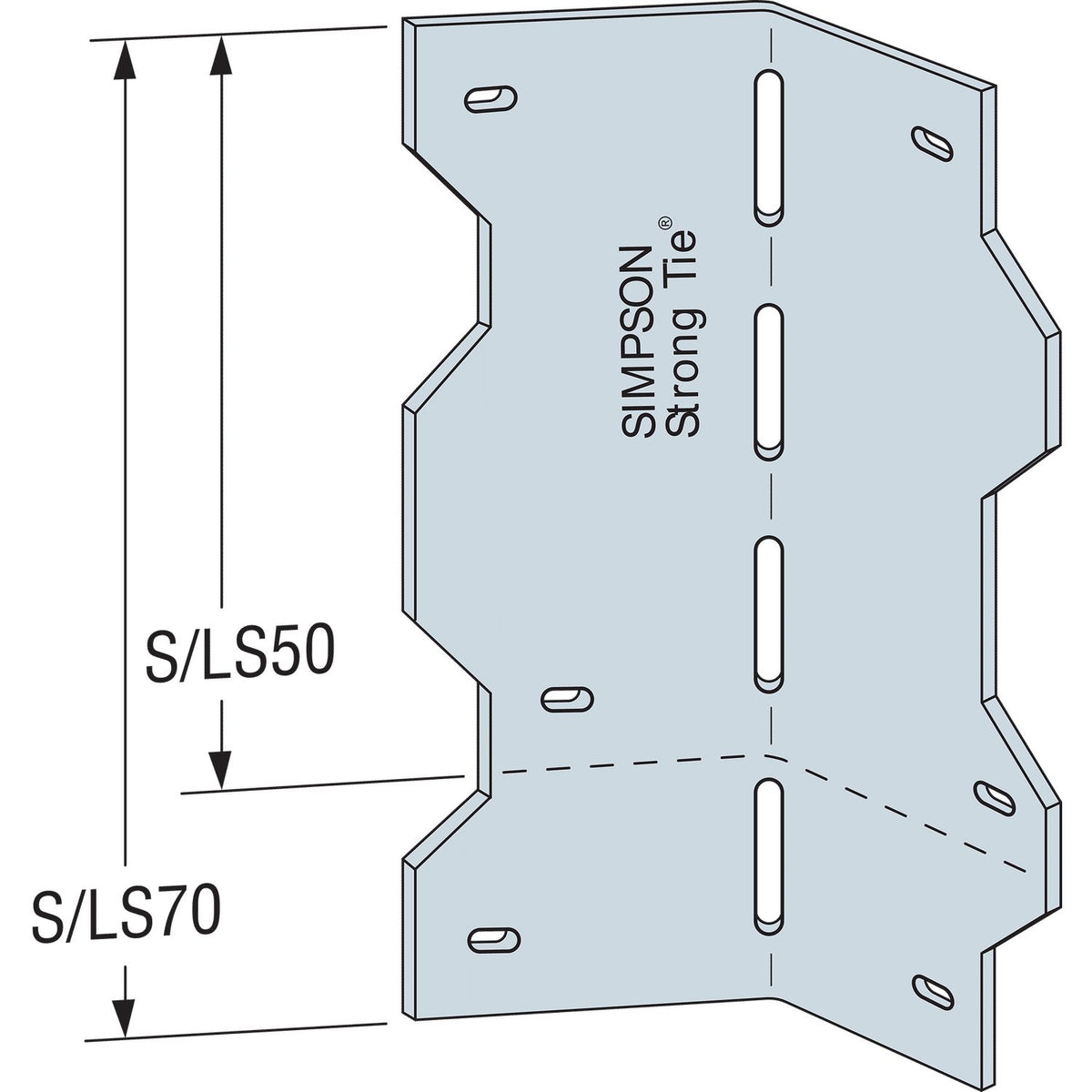 Simpson S/LS50 Light Gauge Steel Reinforcing Angle - G90 Galvanized