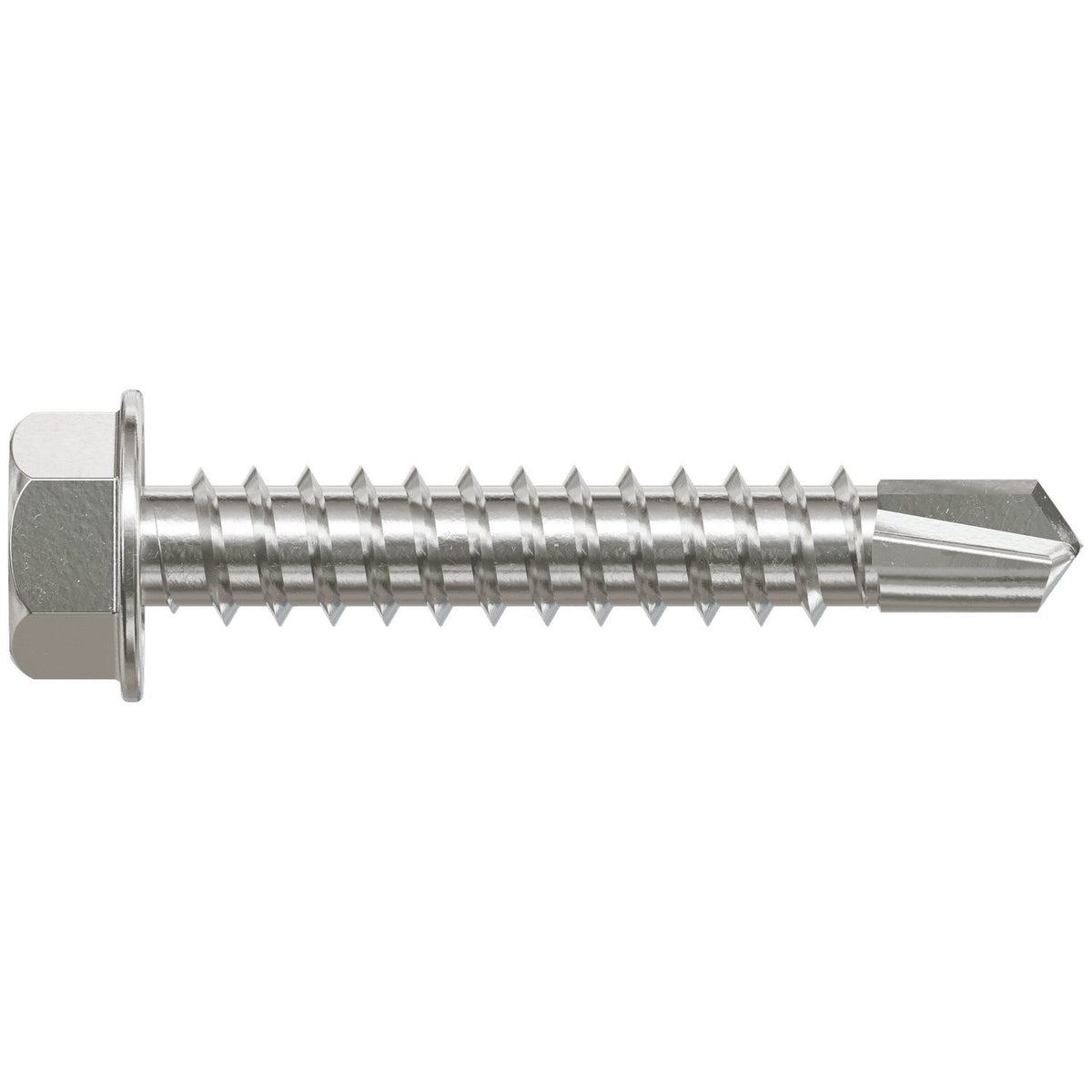 Simpson #12 x 1-1/4" Self-Drilling Hex-Washer Head Screw, 305 Stainless Steel
